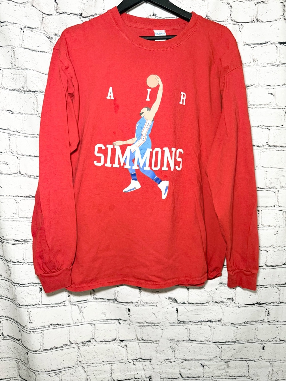 Red graphic long sleeve. Size L